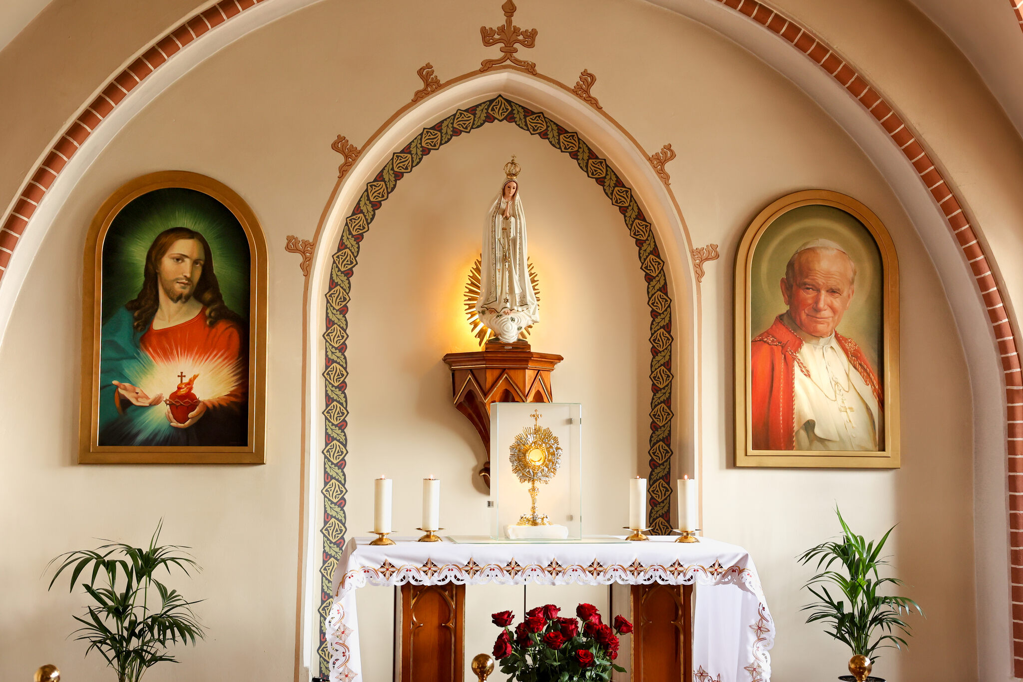 The most Holy Sacrament exposed in the adoration chapel